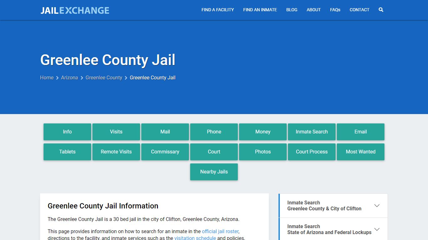 Greenlee County Jail, AZ Inmate Search, Information